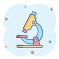 microscope-icon-in-comic-style-laboratory-magnifier-cartoon-illustration-on-isolated-background-biology-instrument-splash-effect